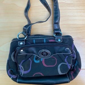 Black Over the Shoulder Small Pattered Bag